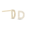Thumbnail Image 0 of Cubic Zirconia "D" Initial Stud Earrings in 10K Gold