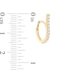 Thumbnail Image 1 of Cubic Zirconia Climber-Style Huggie Hoop Earrings in 10K Gold