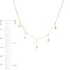 Thumbnail Image 1 of Made in Italy Cubic Zirconia Dangle Station Choker Necklace in 10K Gold - 16"
