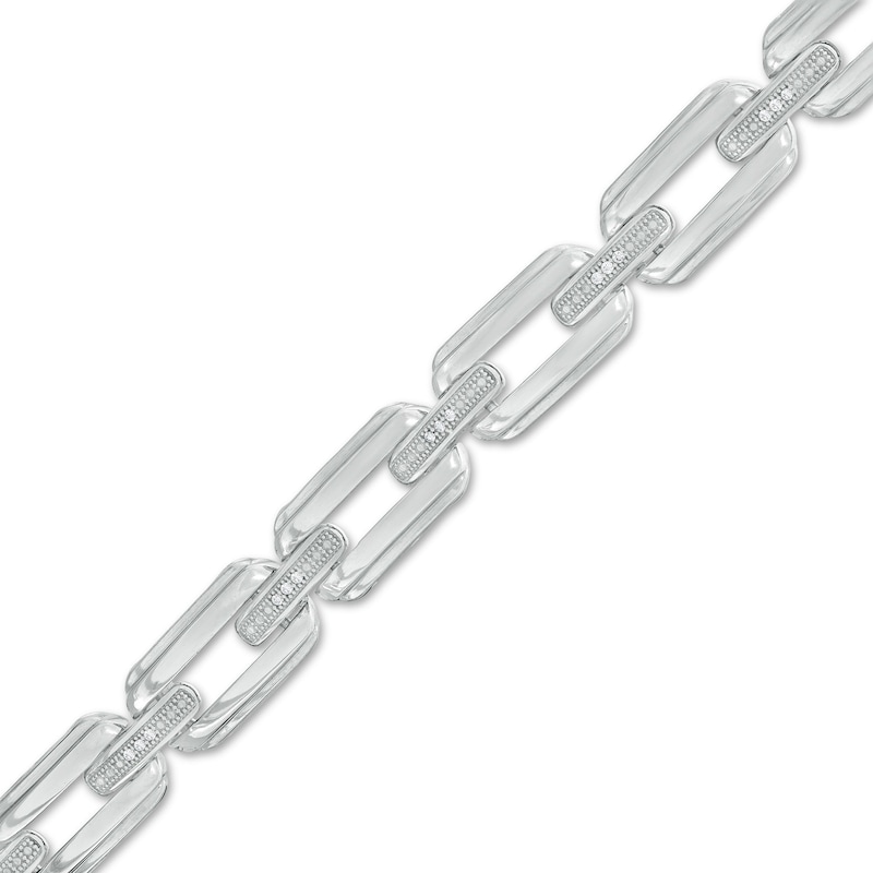 1/10 CT. T.W. Diamond Chain Link Bracelet in Sterling Silver - 8.25"