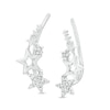 Thumbnail Image 0 of 1/20 CT. T.W. Diamond Star Cluster Crawler Earrings in Sterling Silver
