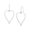 Thumbnail Image 0 of 1/10 CT. T.W. Diamond Heart Outline Drop Earrings in Sterling Silver
