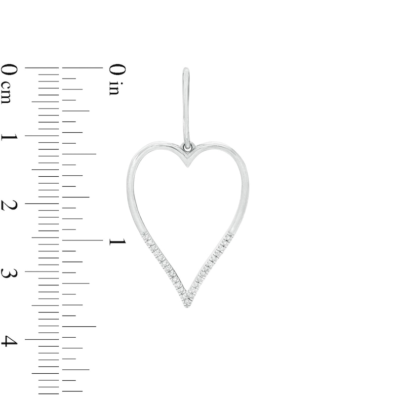 1/10 CT. T.W. Diamond Heart Outline Drop Earrings in Sterling Silver