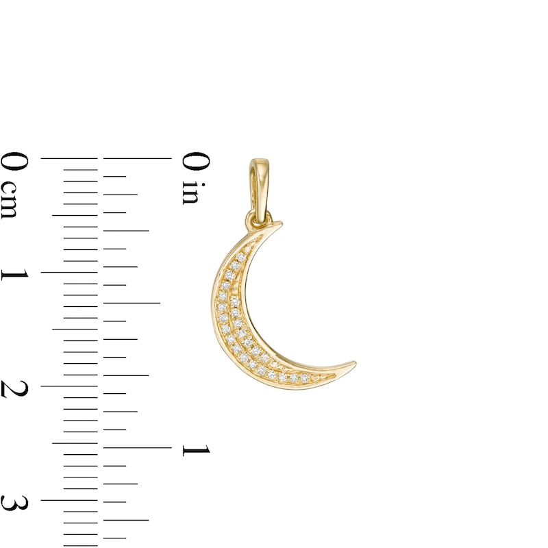 1/20 CT. T.W. Diamond Crescent Moon Necklace Charm in 10K Gold