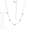 Thumbnail Image 1 of 1/15 CT. T.W. Diamond Heart Composite Station Necklace in Sterling Silver - 19"