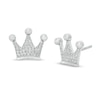 Thumbnail Image 0 of 1/10 CT. T.W. Diamond Crown Stud Earrings in Sterling Silver