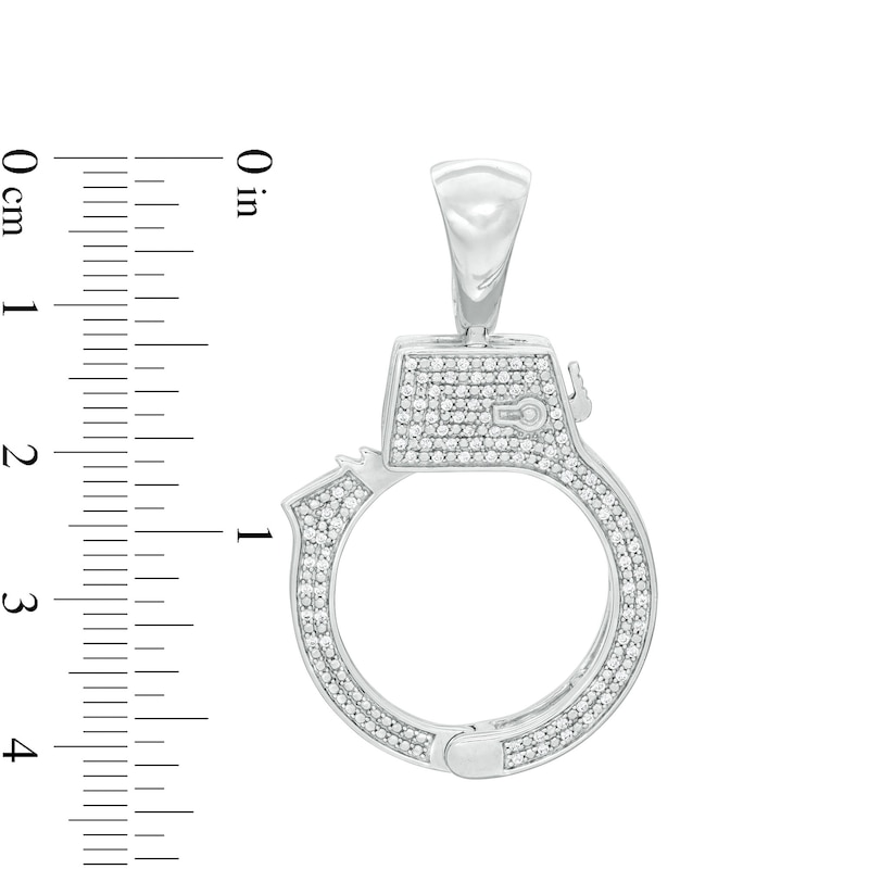 1/4 CT. T.W. Diamond Handcuff Necklace Charm in Sterling Silver