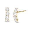 Thumbnail Image 0 of 3mm Cubic Zirconia Four Stone J-Hoop Earrings in 10K Gold Casting Solid