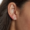 Thumbnail Image 2 of 1/10 CT. T.W. Diamond Triple Row 8.35mm Huggie Hoop Earrings in 10K Gold