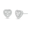Thumbnail Image 0 of 1/2 CT. T.W. Composite Diamond Heart Frame Stud Earrings in Sterling Silver