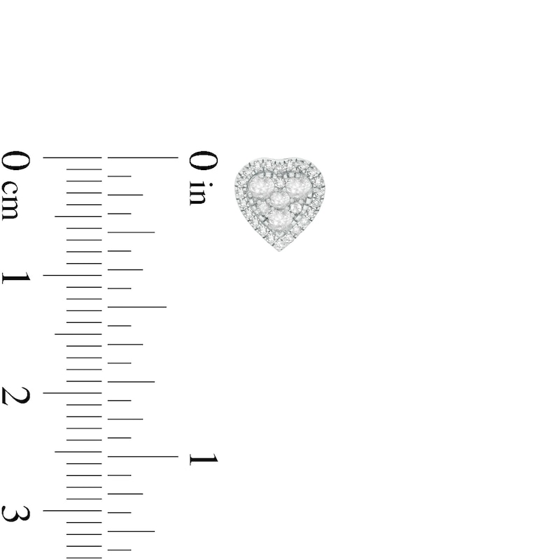 1/2 CT. T.W. Composite Diamond Heart Frame Stud Earrings in Sterling Silver