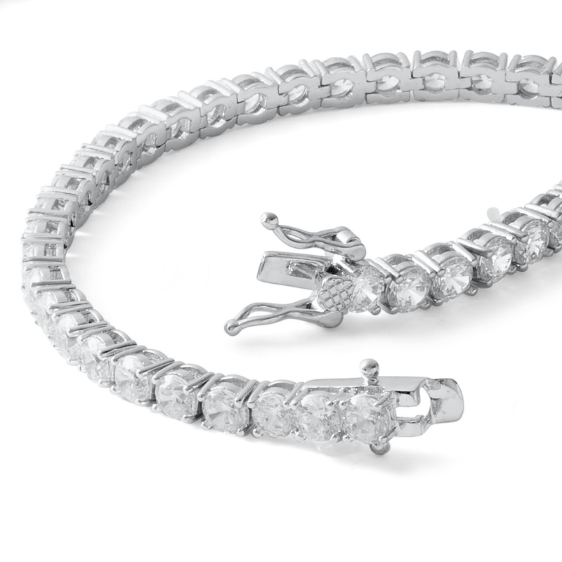 Cubic Zirconia Tennis Bracelet in Solid Sterling Silver - 8"