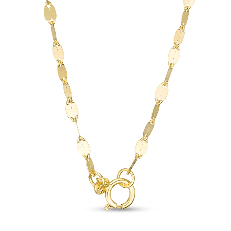 040 Gauge Solid Mirror Chain "Y" Necklace in 10K Gold - 18"