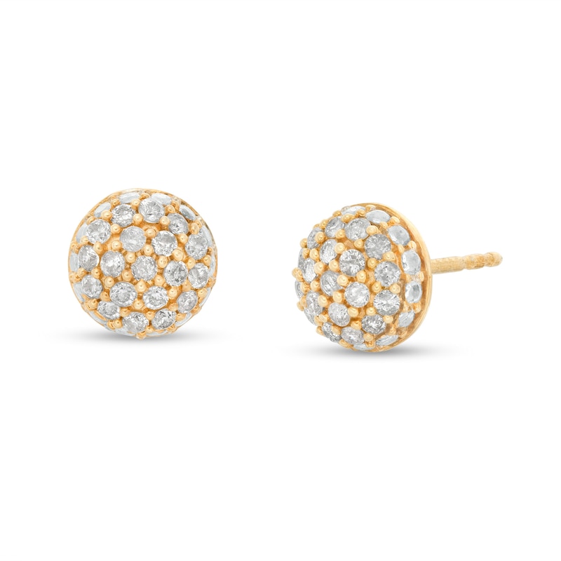 1/3 CT. T.W. Composite Diamond Dome Stud Earrings in 10K Gold