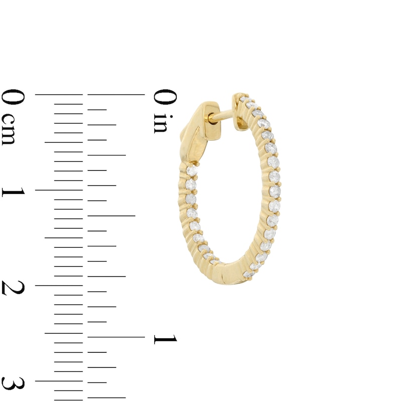 1/2 CT. T.W. Diamond Inside-Out 15.5mm Hoop Earrings in 10K Gold