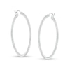 Thumbnail Image 0 of 1/2 CT. T.W. Diamond Inside-Out 32.5mm Hoop Earrings in Sterling Silver