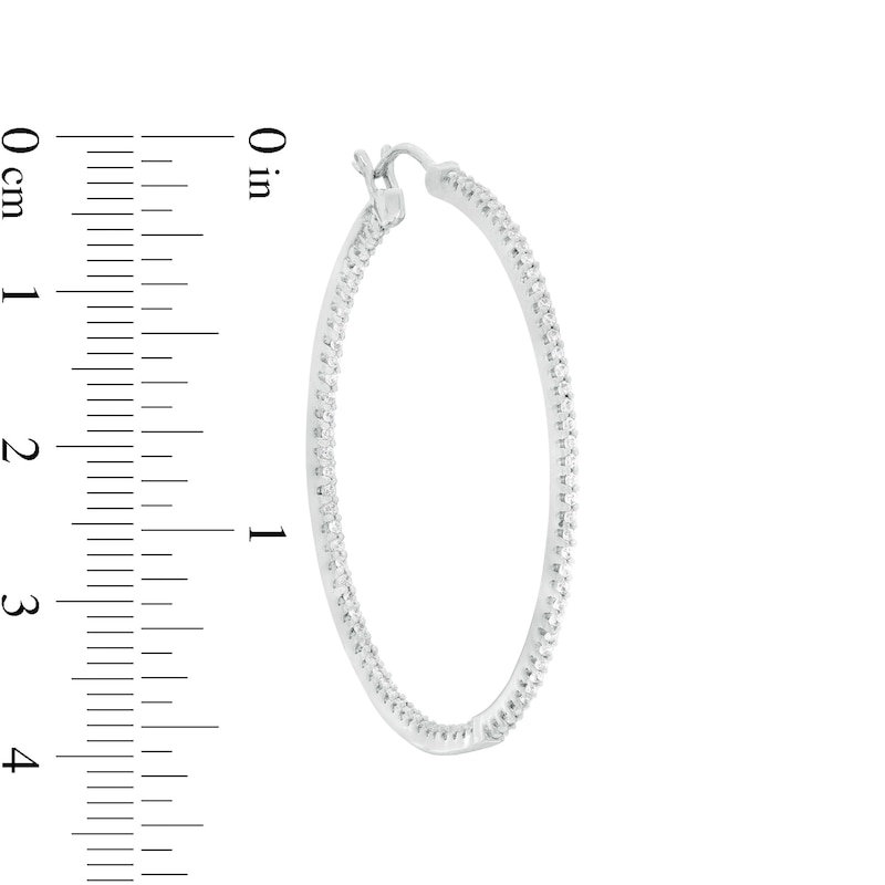 1/2 CT. T.W. Diamond Inside-Out 32.5mm Hoop Earrings in Sterling Silver
