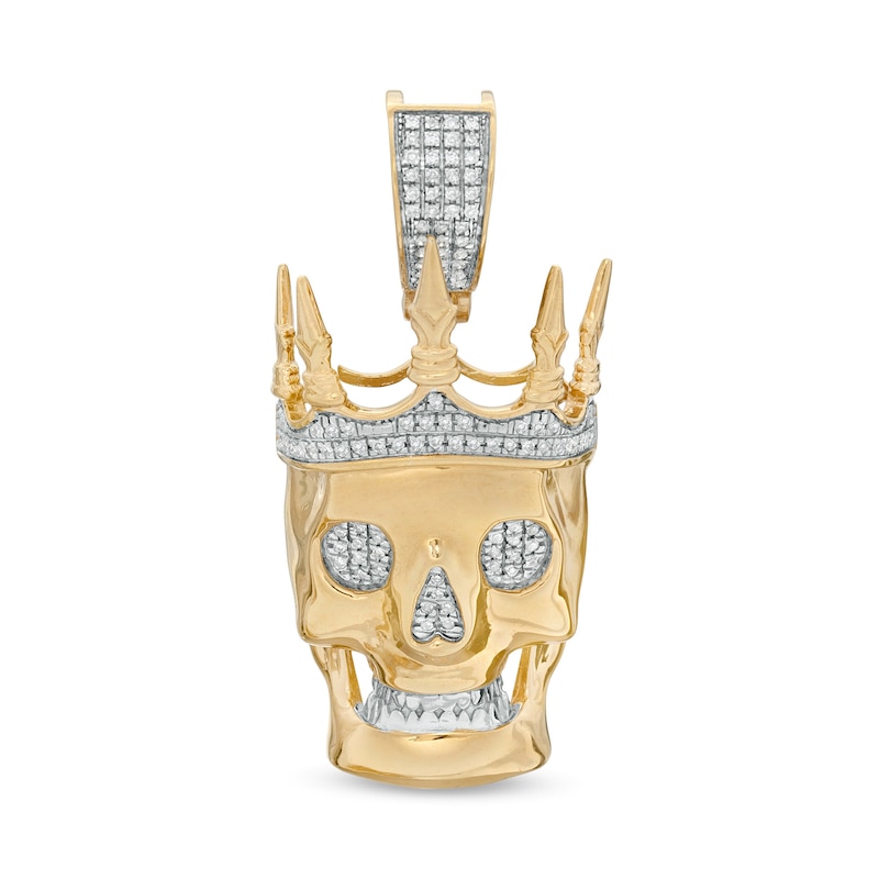 1/8 CT. T.W. Diamond Skull King Necklace in 10K Two-Tone Gold