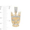 Thumbnail Image 1 of 1/8 CT. T.W. Diamond Skull King Necklace in 10K Two-Tone Gold