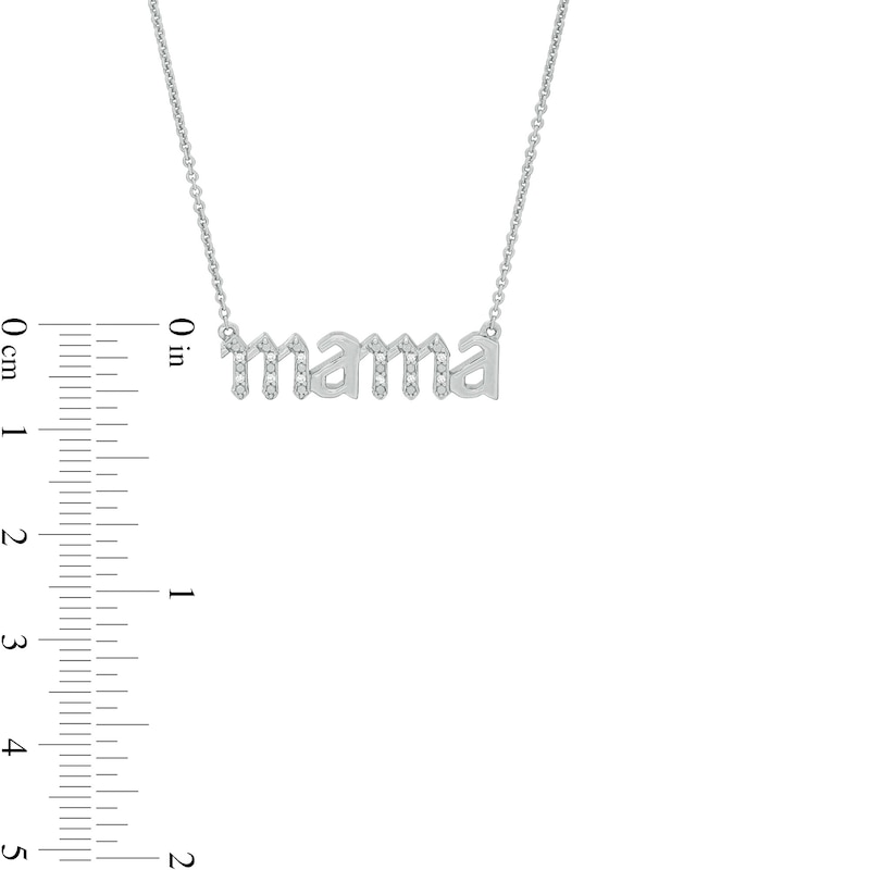 Diamond Accent "mama" Necklace in Sterling Silver - 16"