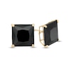 Thumbnail Image 0 of 10mm Princess-Cut Black Cubic Zirconia Solitaire Stud Earrings in 14K Gold