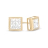 Thumbnail Image 0 of 6mm Princess-Cut Square Groove Cubic Zirconia Solitaire Stud Earrings in 14K Gold