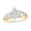 Thumbnail Image 0 of 1/20 CT. T.W. Marquise Composite Diamond Beaded Wave Ring in 10K Gold