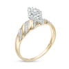 Thumbnail Image 1 of 1/20 CT. T.W. Marquise Composite Diamond Beaded Wave Ring in 10K Gold