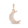 Thumbnail Image 0 of Cubic Zirconia Crescent Moon Necklace Charm in 10K Solid Rose Gold