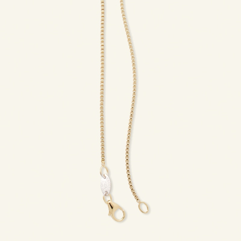 075 Gauge Box Chain Necklace in 10K Solid Gold Bonded Sterling Silver - 18"