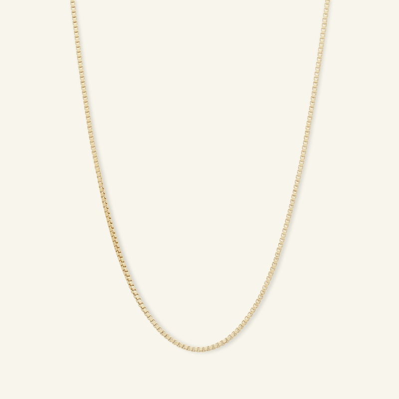 075 Gauge Box Chain Necklace in 10K Solid Gold Bonded Sterling Silver - 20"
