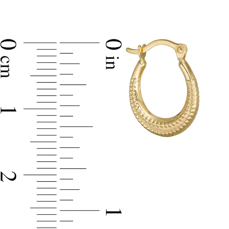 Child's Textured Hoop Earrings in 14K Stamp Hollow Gold