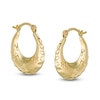 Thumbnail Image 0 of Child's Flower Stamp Hoop Earrings in 10K Stamp Hollow Gold