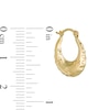 Thumbnail Image 1 of Child's Flower Stamp Hoop Earrings in 10K Stamp Hollow Gold