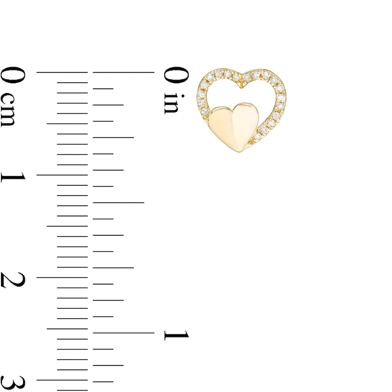1/20 CT. T.W. Diamond Heart Outline Stud Earrings in 10K Gold
