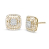 Thumbnail Image 0 of 3/8 CT. T.W. Diamond Open Double Cushion Frame Stud Earrings in 10K Gold