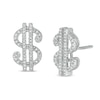 Thumbnail Image 0 of 1/8 CT. T.W. Diamond Dollar Sign Stud Earrings in Sterling Silver