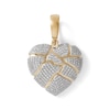 Thumbnail Image 0 of 1/2 CT. T.W. Diamond Puffed Shattered Heart Charm in 10K Gold
