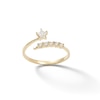 Thumbnail Image 0 of 4mm Star-Shaped Cubic Zirconia Bypass Wrap Ring in 10K Gold