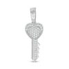 Thumbnail Image 0 of Cubic Zirconia Heart-Top Key Charm in Sterling Silver
