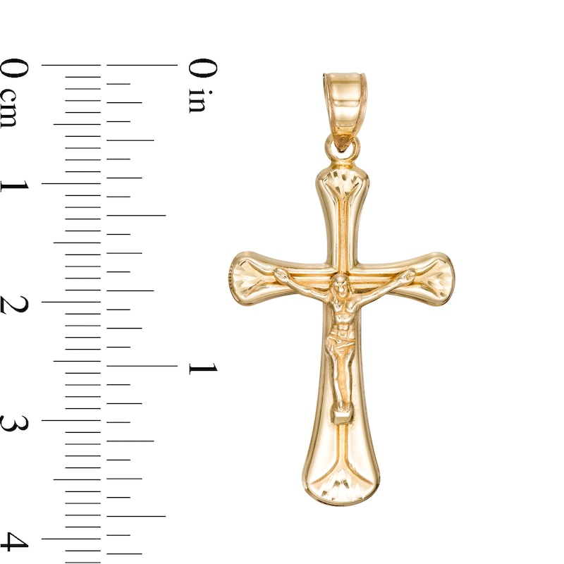 Puffed Crucifix Charm in 10K Stamp Hollow Gold