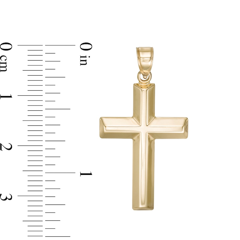 Puffed Cross Charm in 10K Stamp Hollow Gold