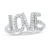 Thumbnail Image 0 of Cubic Zirconia "LOVE" Ring in Sterling Silver - Size 7