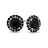 Thumbnail Image 0 of Black Cubic Zirconia Frame Stud Earrings in Sterling Silver
