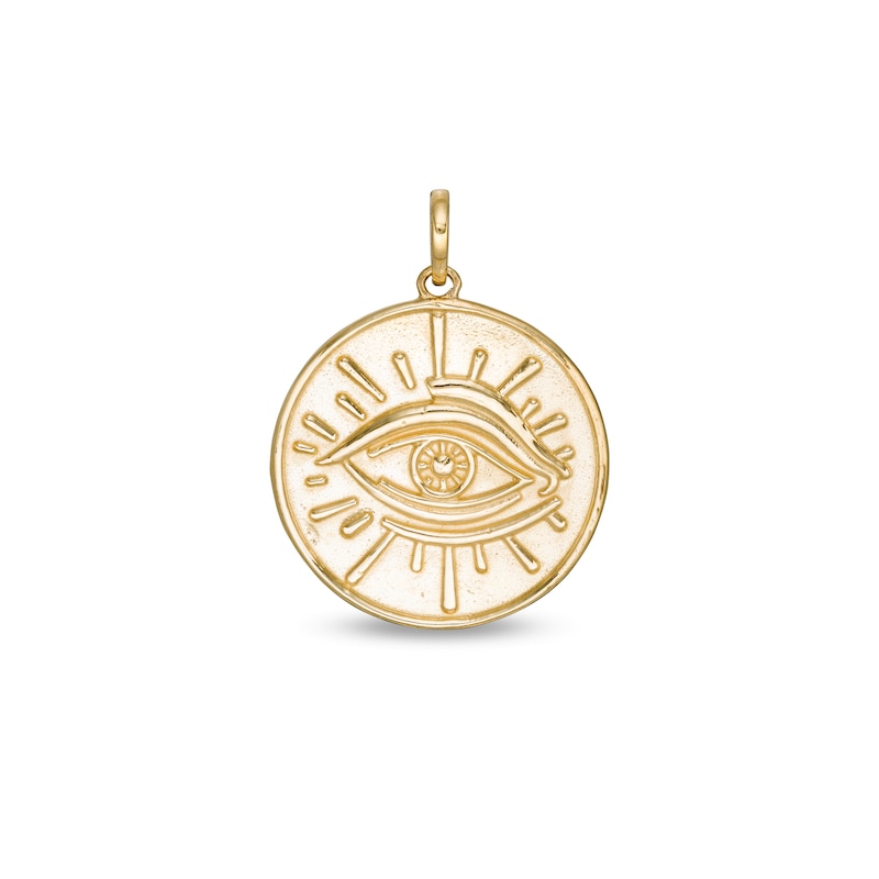 Evil Eye Medal Charm in 10K Gold