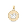 Thumbnail Image 0 of Cherub Textured Medal Charm in 10K Solid Two-Tone Gold