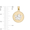 Thumbnail Image 1 of Cherub Textured Medal Charm in 10K Solid Two-Tone Gold