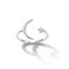 Thumbnail Image 0 of Cubic Zirconia Moon and Star Open Shank Ring in Solid Sterling Silver - Size 7