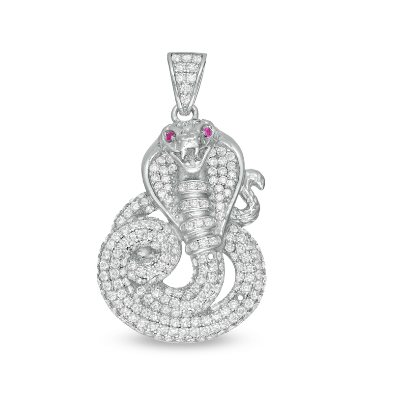 Cubic Zirconia Cobra Charm in Sterling Silver