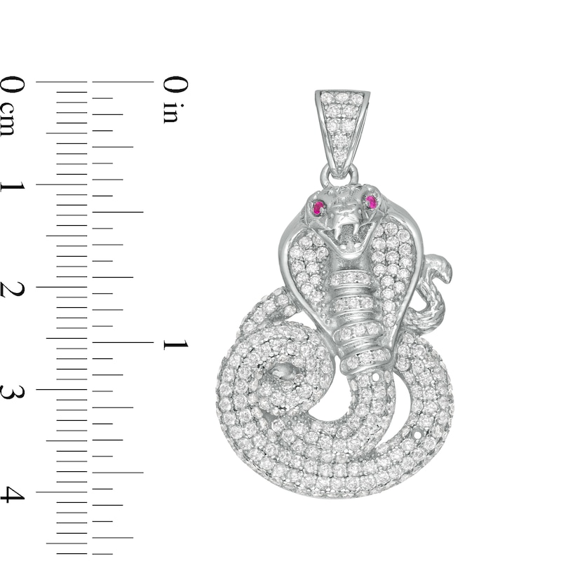 Cubic Zirconia Cobra Charm in Sterling Silver